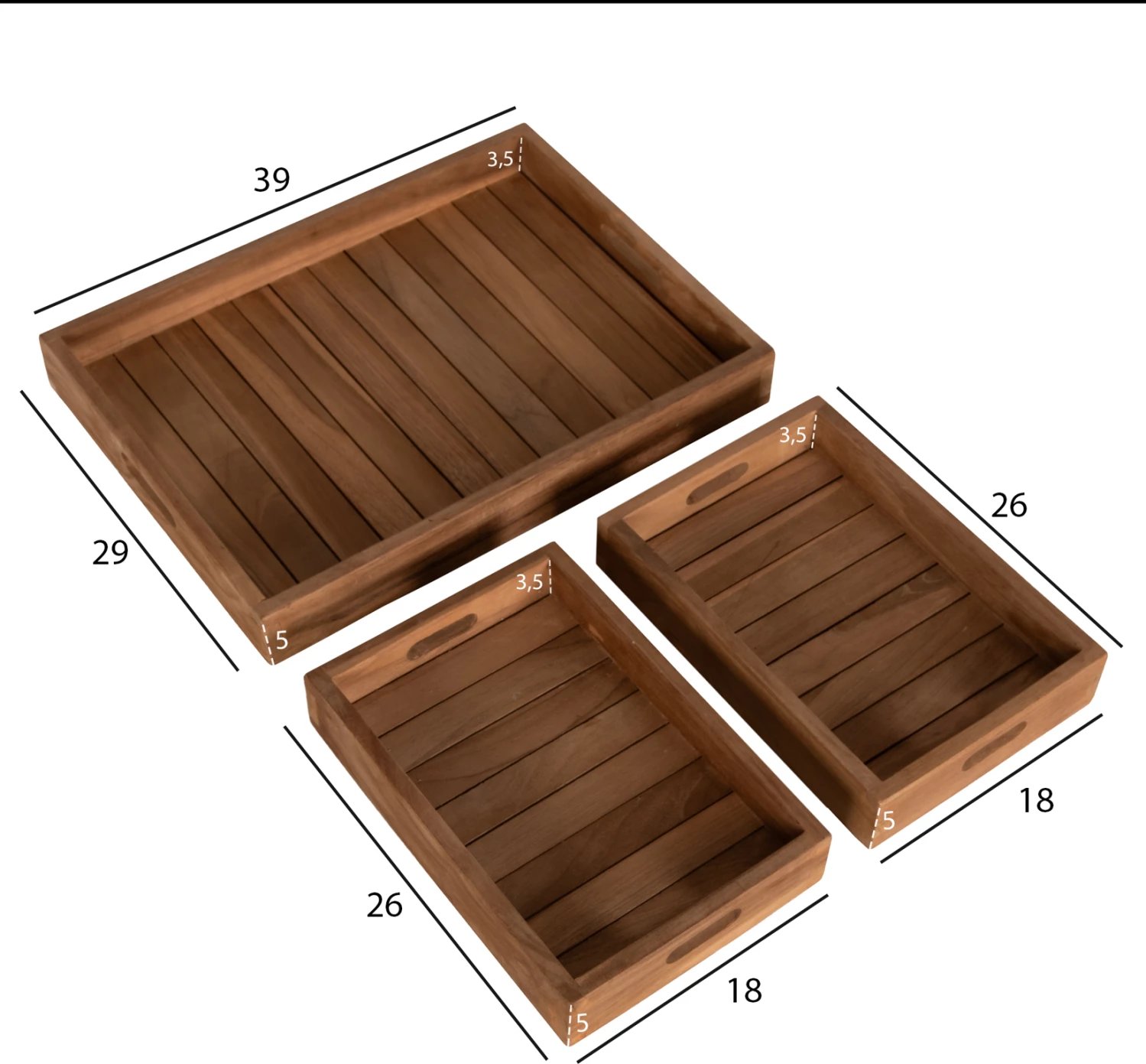 Set tabakë FH7894, 39x29x7 cm, 3 pjesë