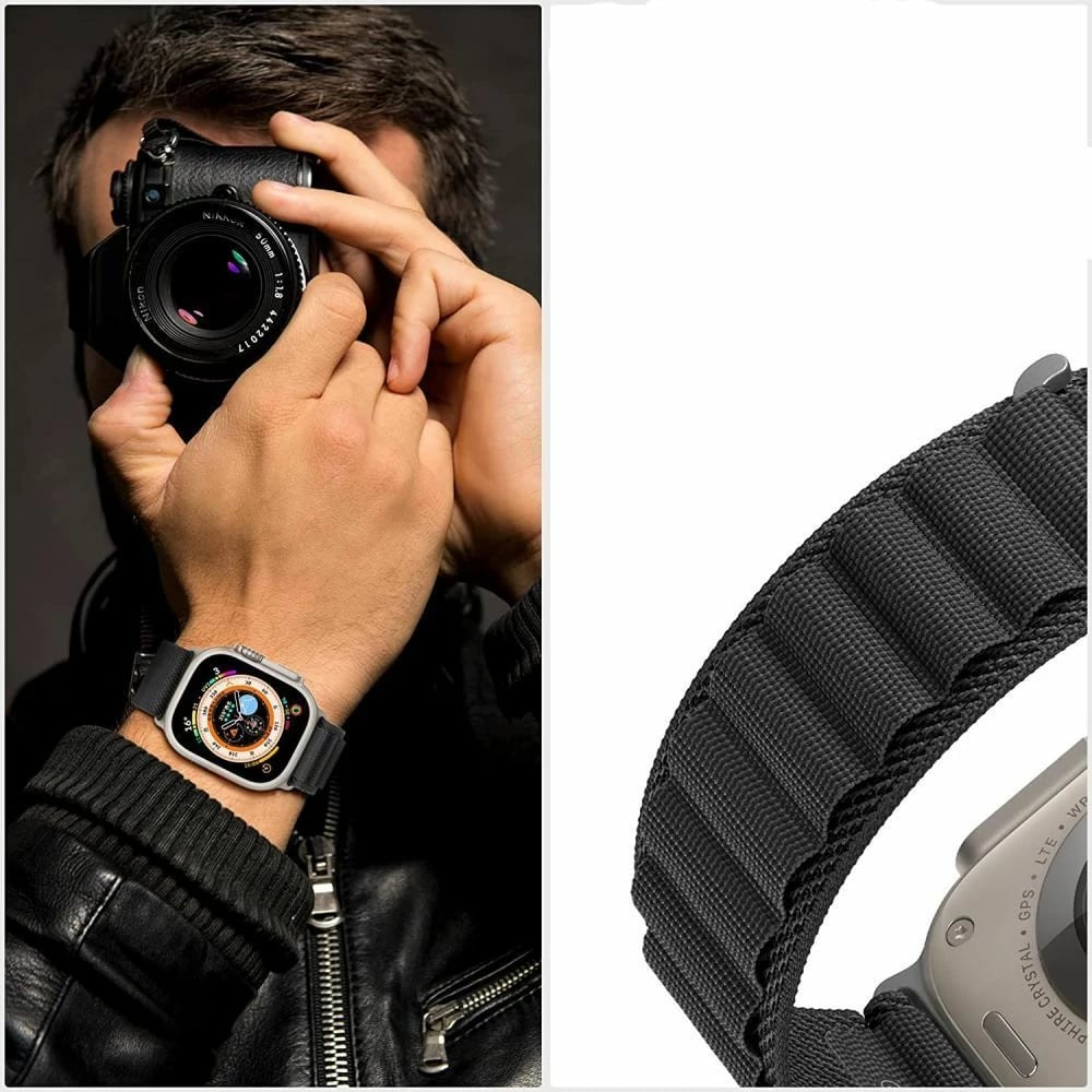 Rrip najloni për Apple Watch Tech-Protect Nylon Pro Strap, 42/44/45/49 mm, Kaltër-Gri