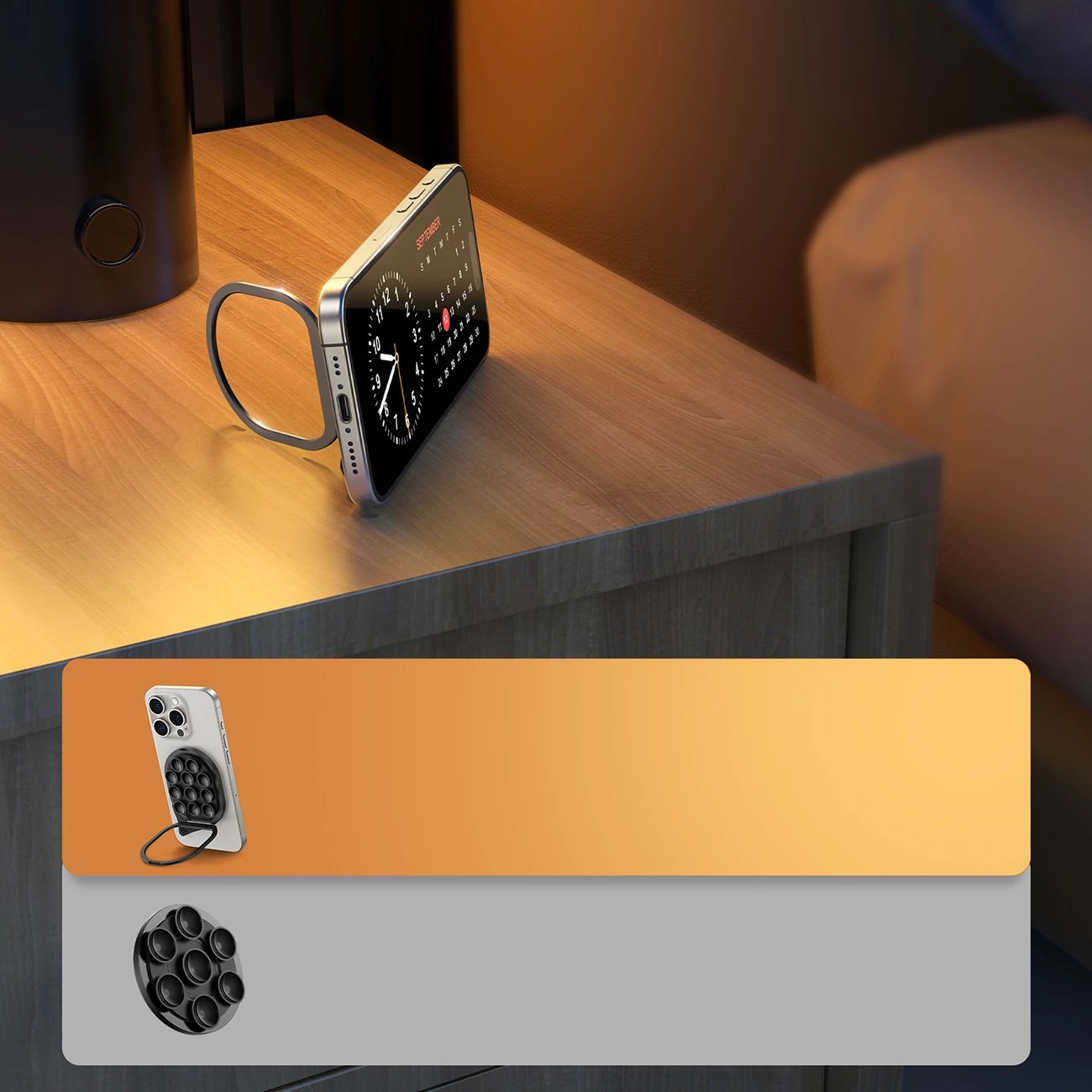 Mbështjellës magnetik Joyroom JR-ZS418 me qëndrim dhe kupa thithëse, për celular, i zi