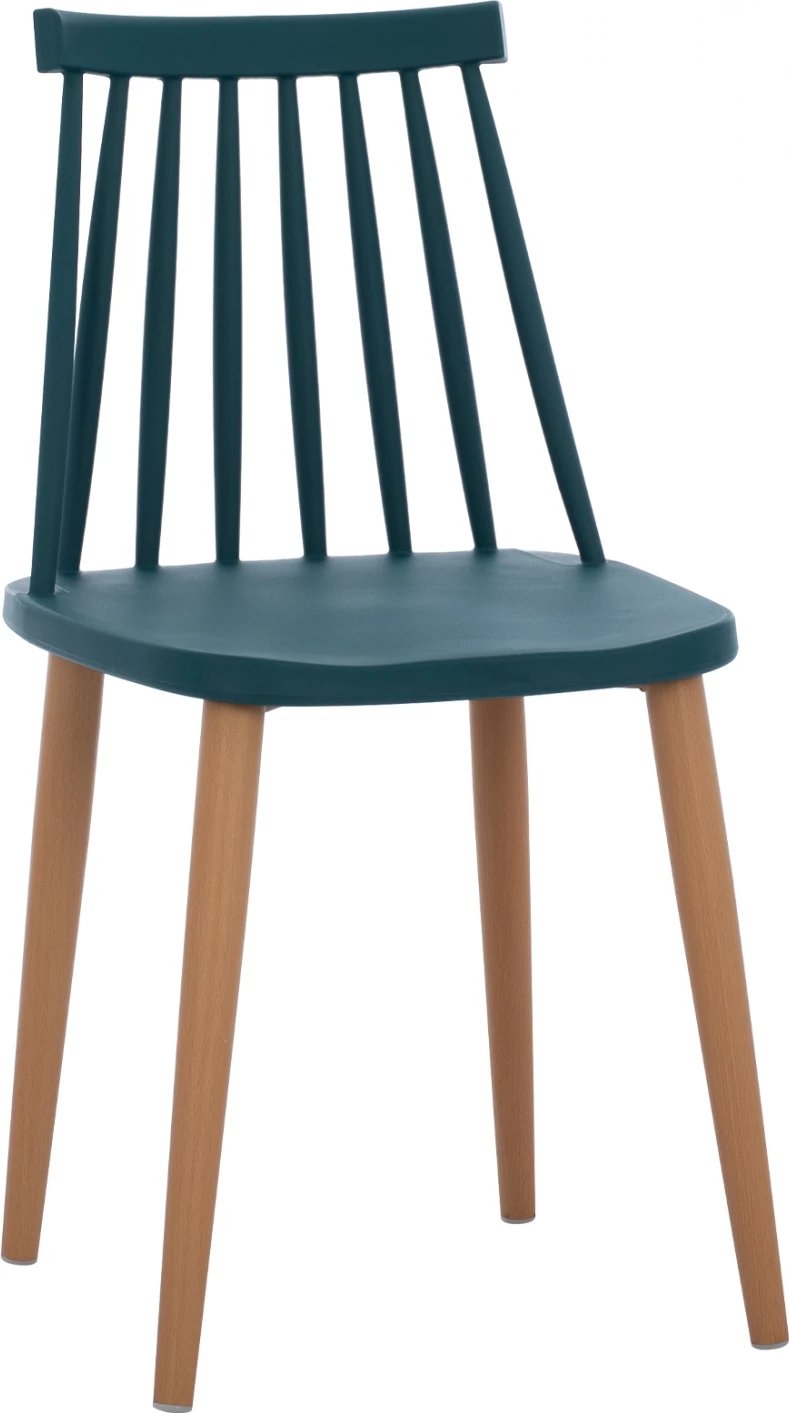 Karrige ngrënieje Vanessa blu me këmbë metalike 43x41x82,5 cm., set prej 4 copë