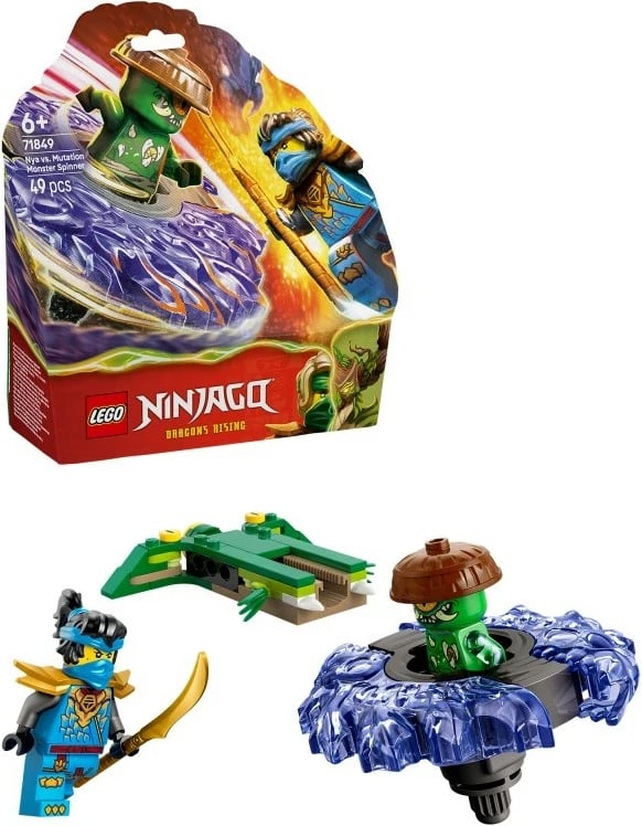 set LEGO NINJAGO, 71849 Nya vs Mutant Monster on Spinner, 49 copë, plastikë, i vogël