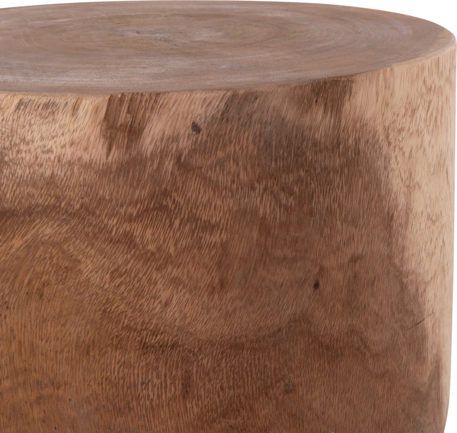 Tavolinë anësore ose stol cilindrik FEBRY, dru suar natyral, Φ40x46cm