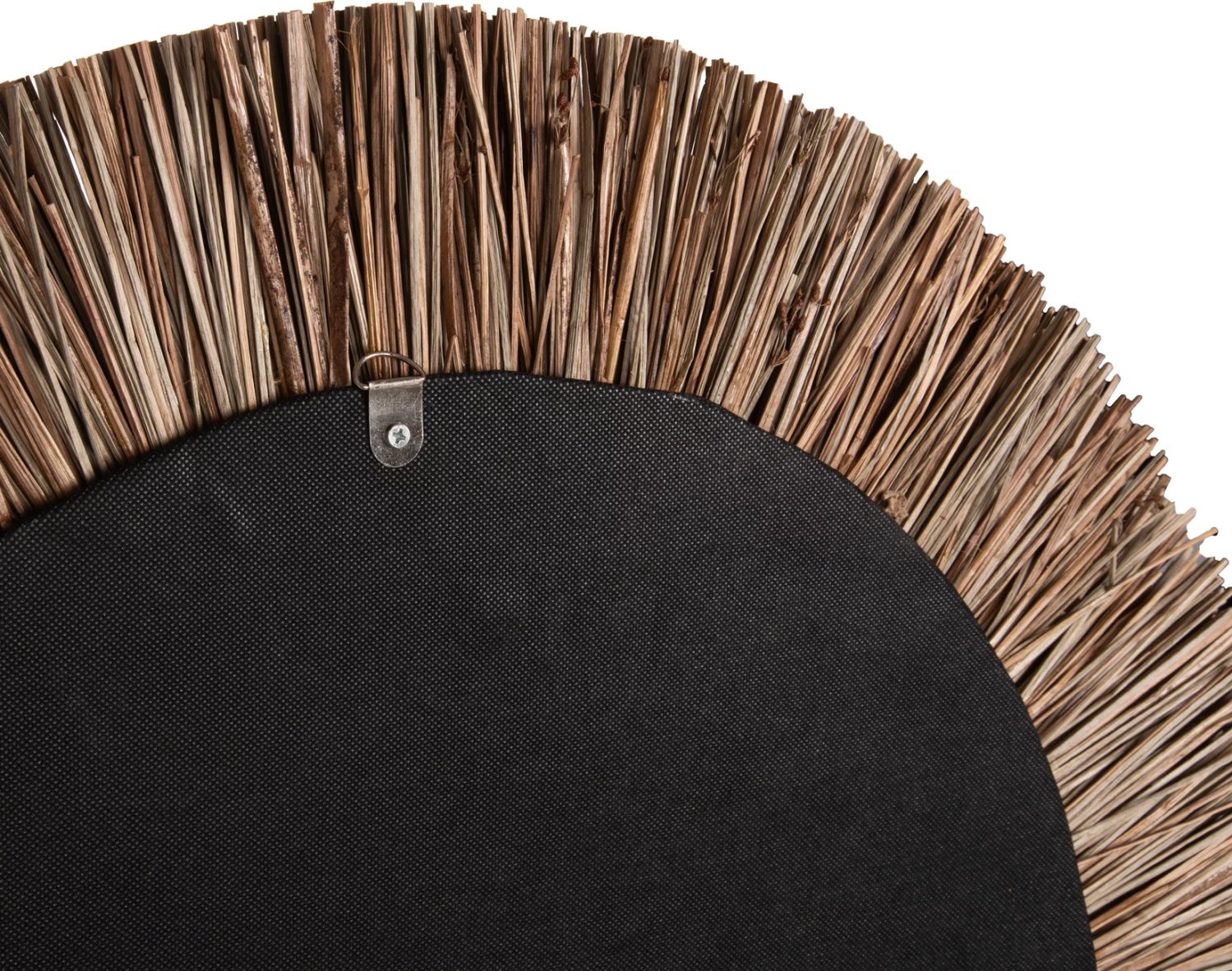 Pasqyrë muri rrethore, kornizë nga bari Mendong, ngjyrë natyrale, FH7831, 70cm