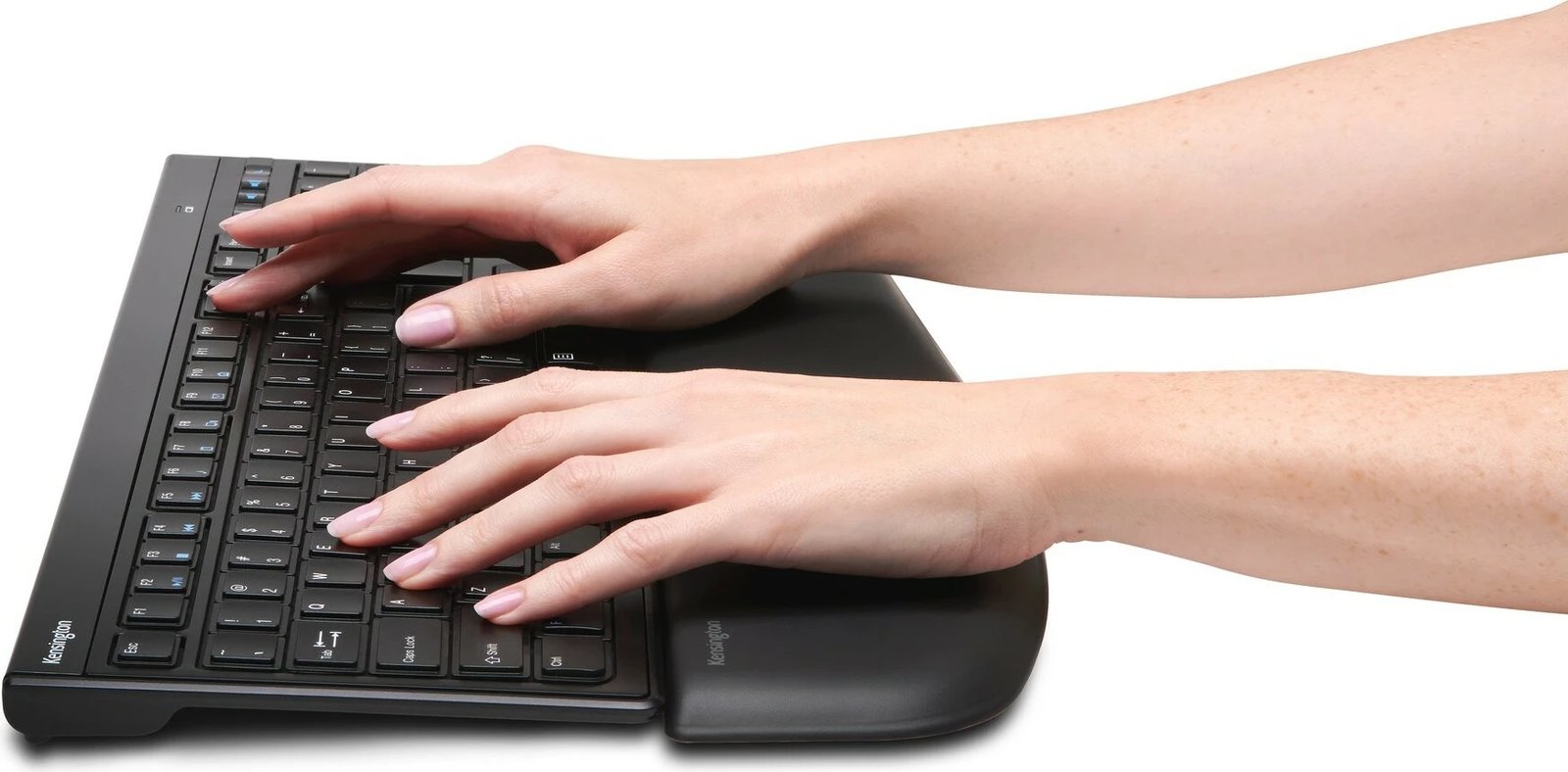 Mbështetëse kyçi Kensington ErgoSoft për tastierë slim, xhel, e zezë