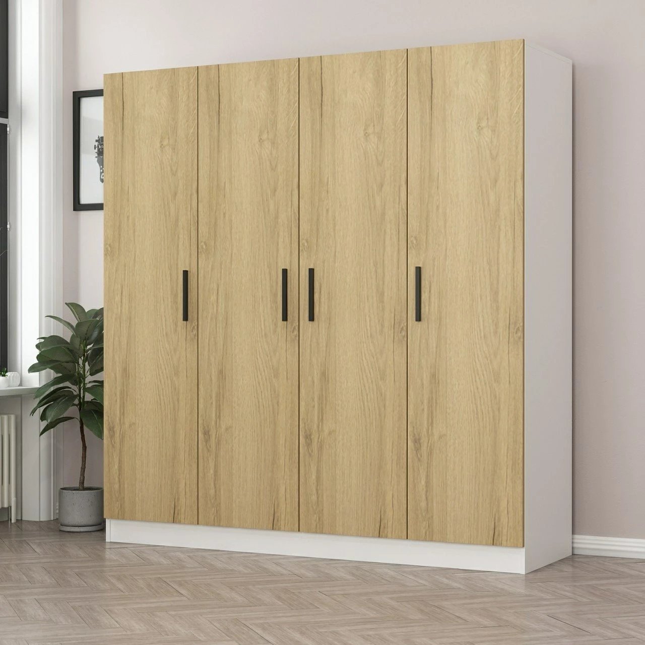 Dollap Skye Decor, ngjyrë arre dhe e bardhë, Kale - 3858