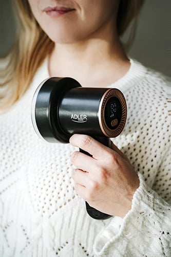 Heqës pushash, Adler, AD 9619, ekran LED, 3 shpejtësi 6500/7500/8500 rpm, bateri 2000mAh, USB-C, e zezë-ari