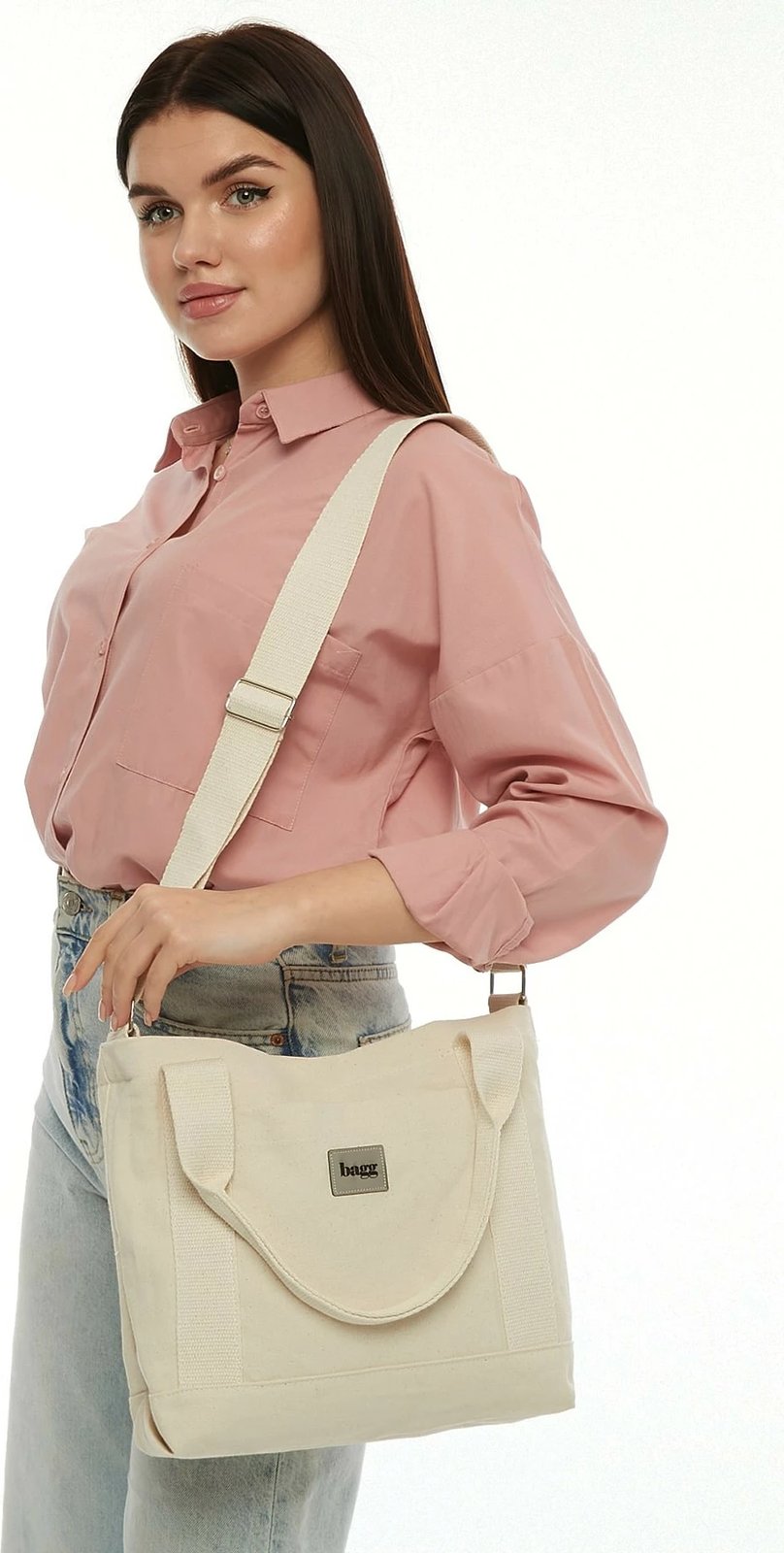 Çantë tote krem Zoozie Bags, 2143
