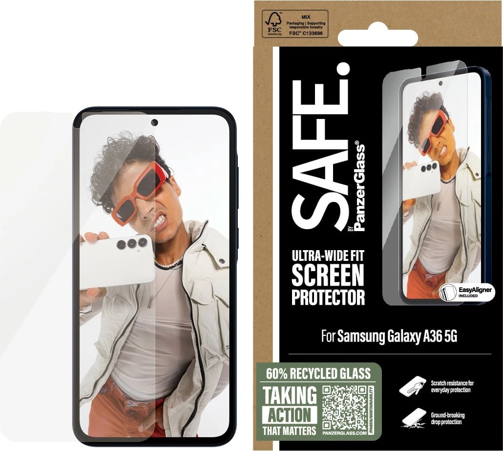 Mbështjellës ekrani PanzerGlass për Samsung Galaxy A36 5G, transparent