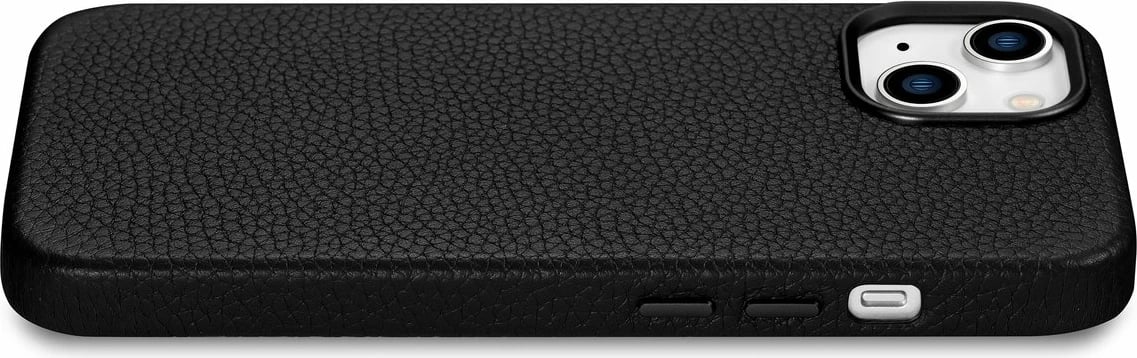 Mbështjellës iCarer Litchi Premium lëkurë për iPhone 14 Plus me MagSafe, i zi