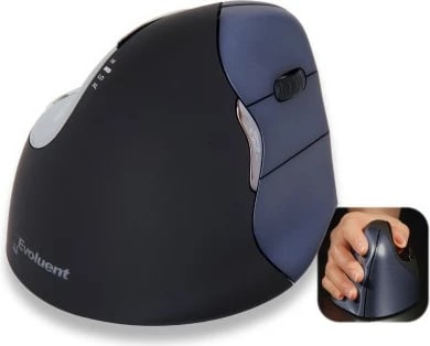 Maus Evoluent Evoluent4, wireless, 6 butona, për dorën e djathtë, zi/blu