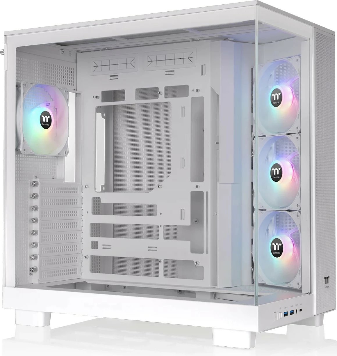 Kasë Thermaltake View 380 XL TG ARGB Snow White, Midi Tower, xham i temperuar, ndriçim ARGB, e bardhë