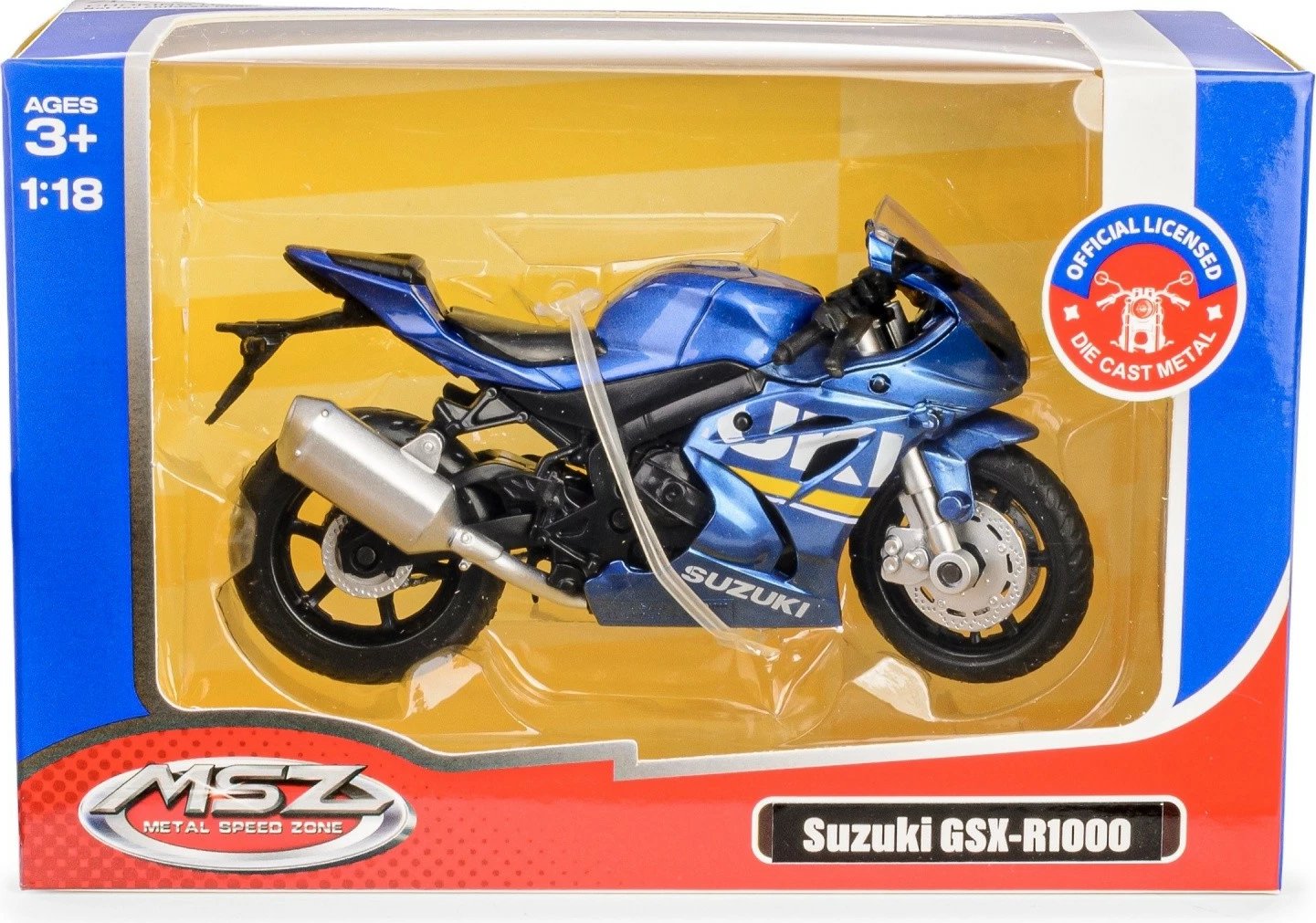 Model motor Daffi Suzuki GSX-R1000 1:18, blu