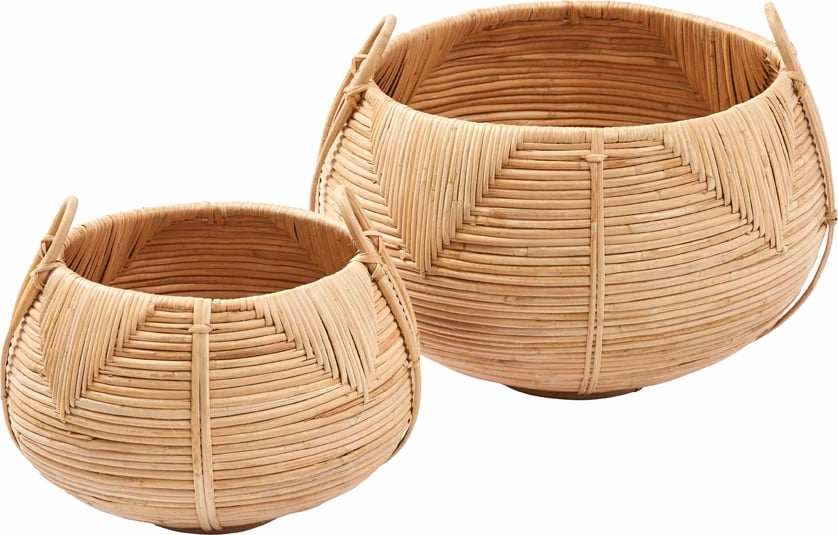 Set shporta Sifir, 2 copë, ratan natyral, 45x45x28 cm