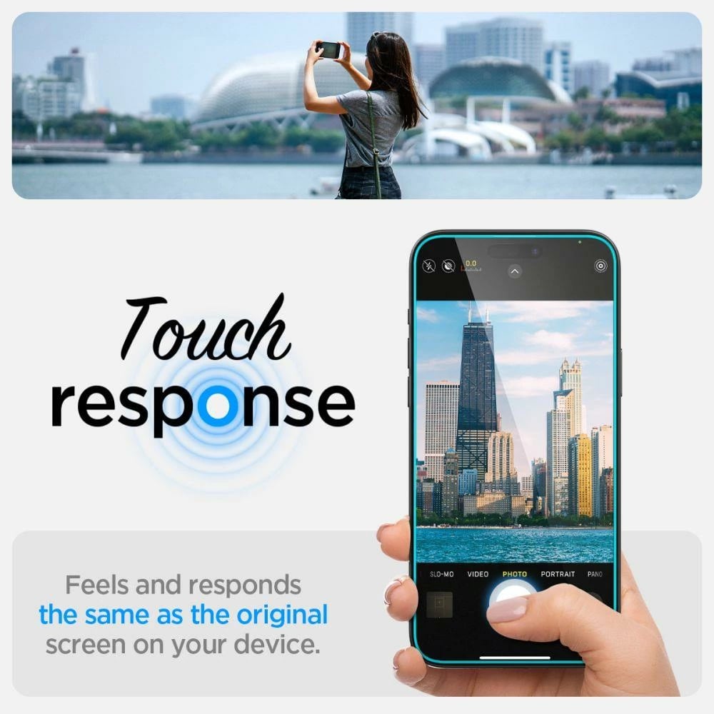 Xham mbrojtës Spigen Glas.tR EZ Fit për iPhone 15 Plus / 16 Plus, 2 copë, transparent