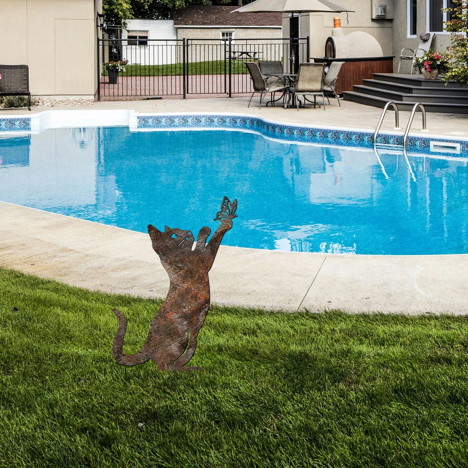 Objekt dekorativ për kopsht, dizajn Aberto, mace, multingjyrëshe, 49x24cm