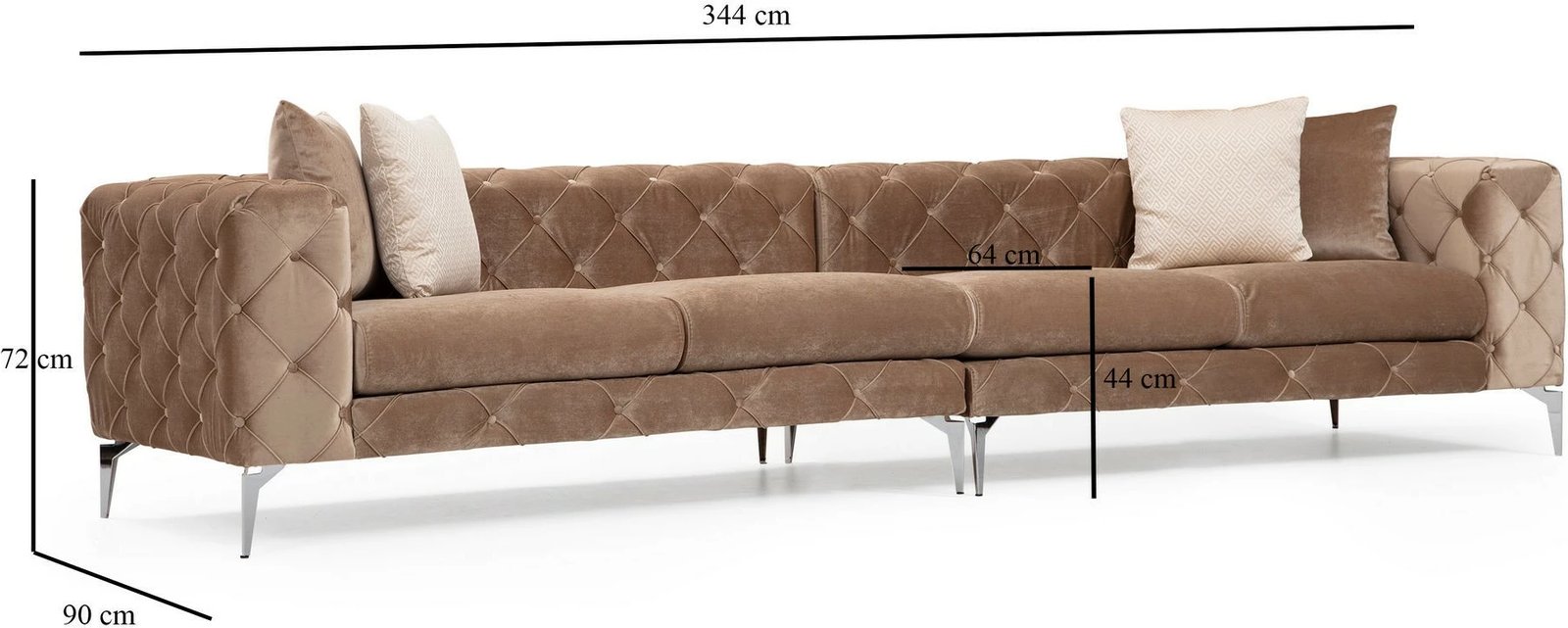 Kauç katër vendesh Atelier del Sofa, Como, krem i errët