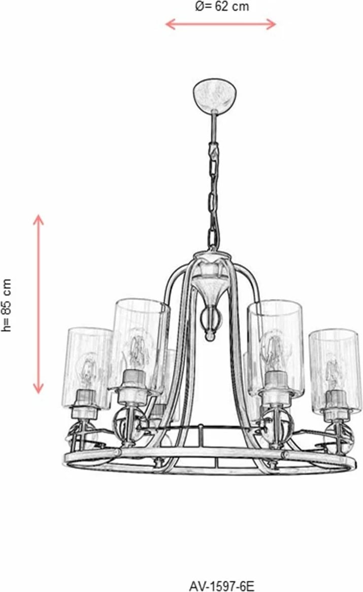 Llambadar Opviq, AV-1597-6E, ngjyrë antike, 6 vende