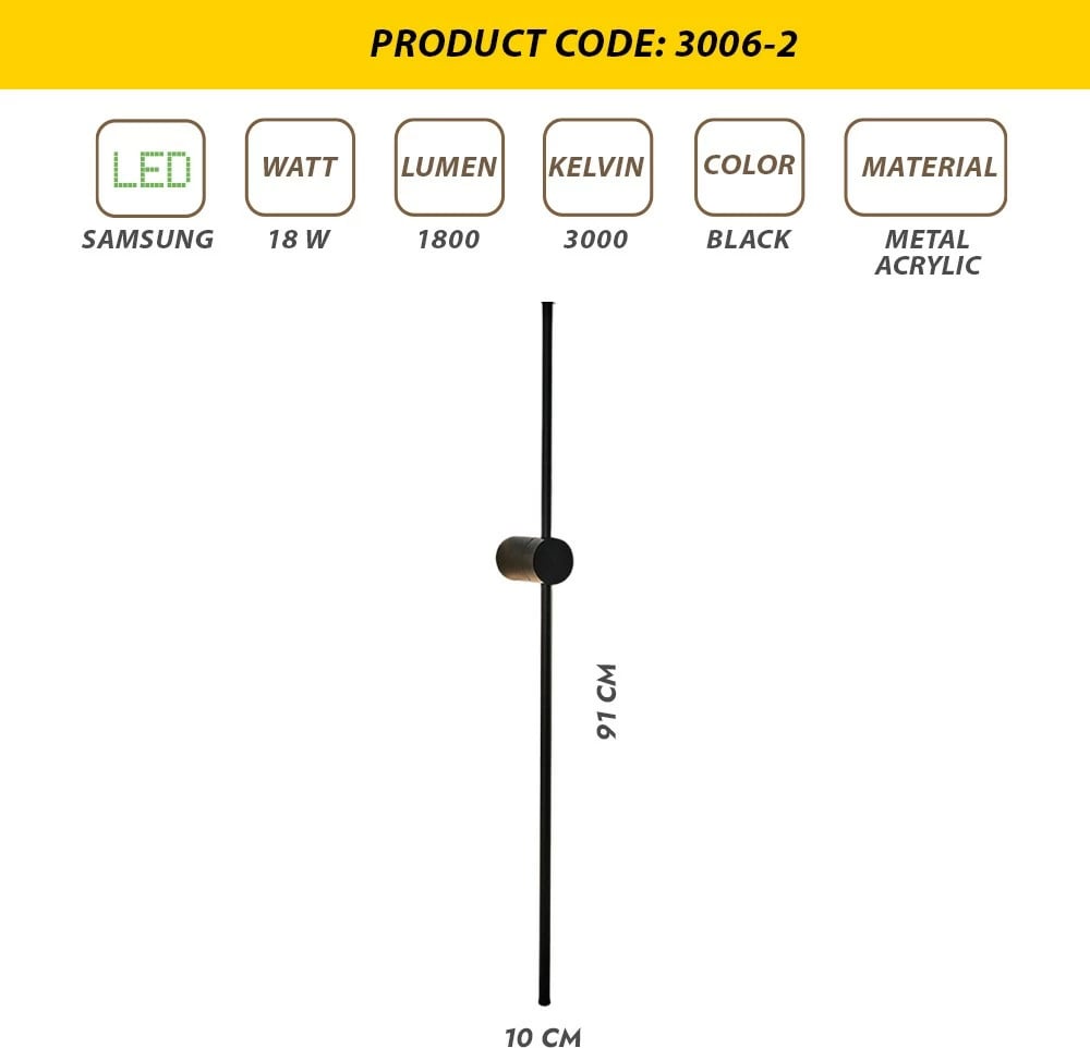 Llambë muri Opviq, L1174, e zezë