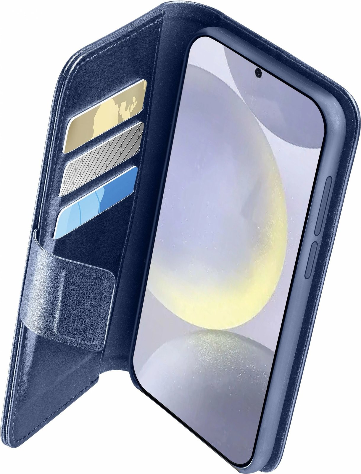 Mbështjellës Cellular Line Book Agenda 2 për Samsung Galaxy S25 Ultra, faux leather, kaltër