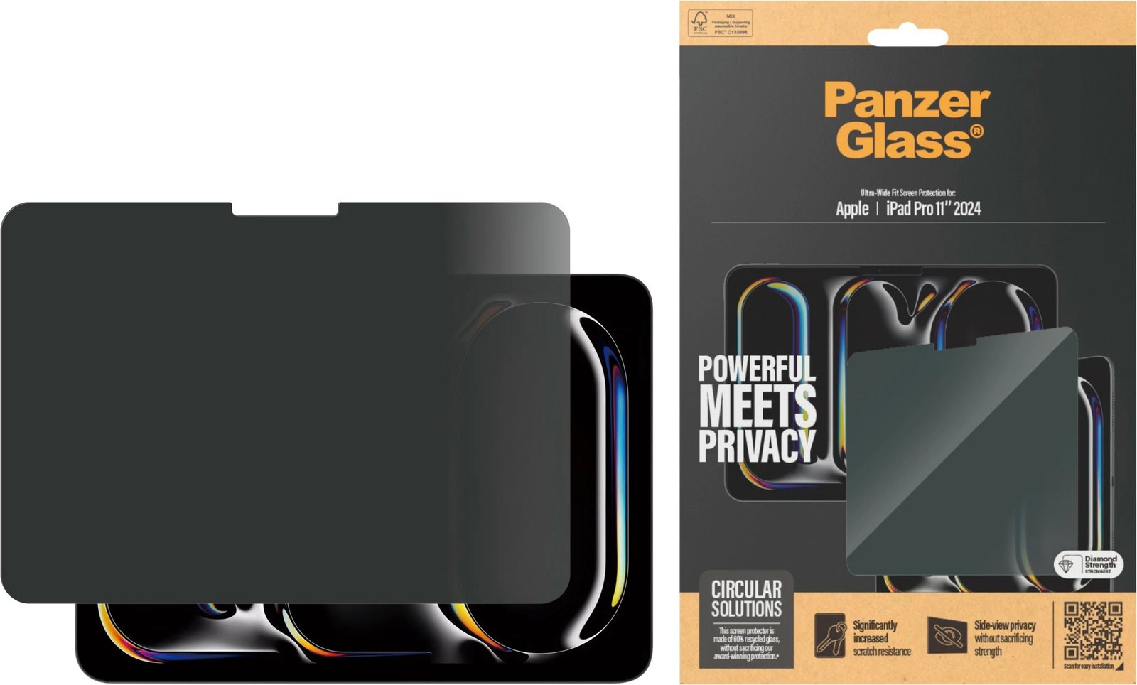 Mbrojtës ekrani PanzerGlass për iPad Pro 11 2024, privacy, transparent