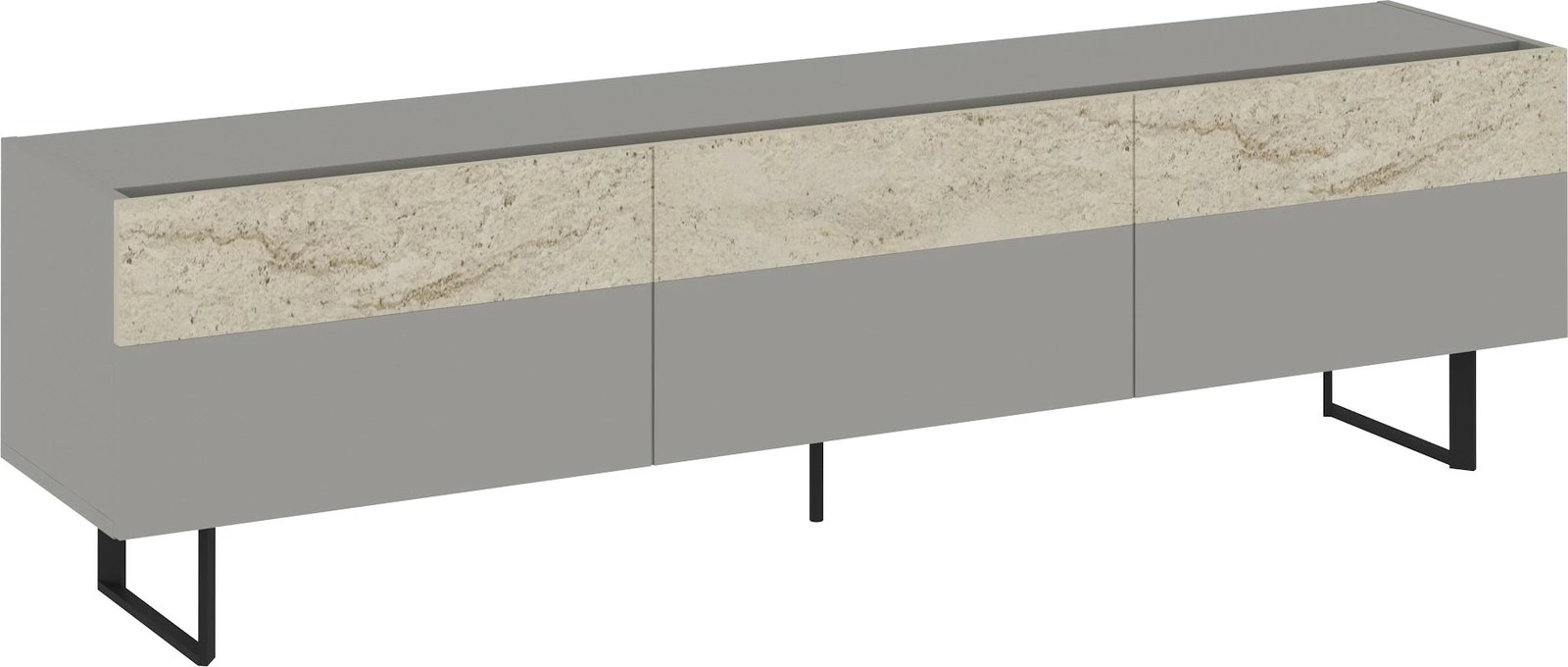 Komodë TV Skye Decor, ngjyrë gri, travertin