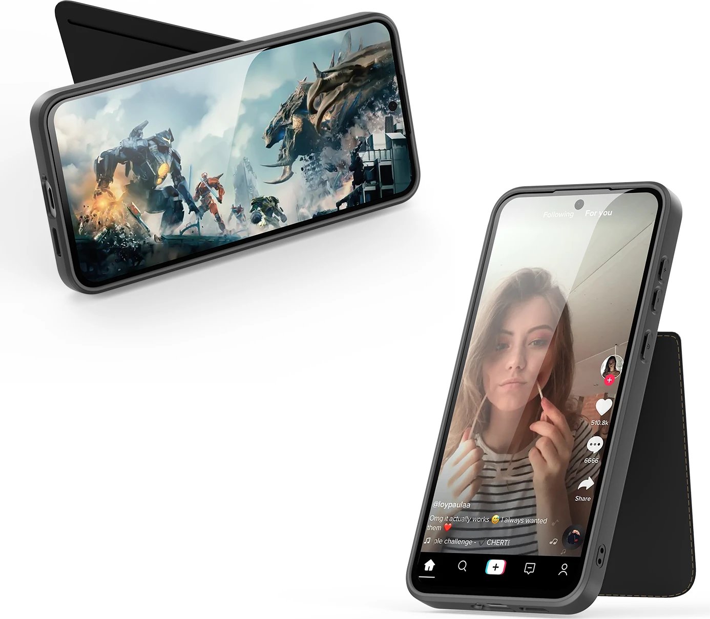 Mbështjellës Dux Ducis Rafi II për Samsung Galaxy S25+, me stand dhe portofol, i zi