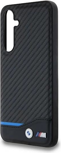 Mbështjellës BMW Leather Carbon për Samsung Galaxy A55, i zi