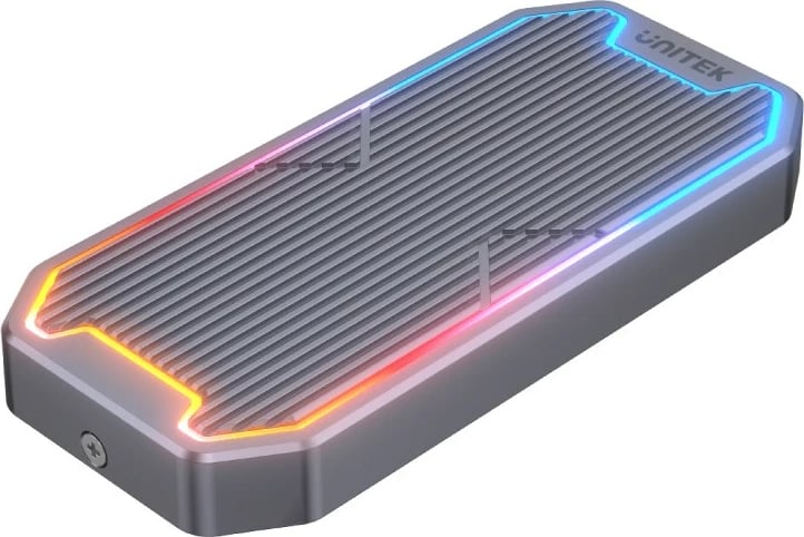 Kasë Unitek S1210B për SSD M.2 NVMe/SATA, USB Type-C, 10Gbps, RGB, Gri