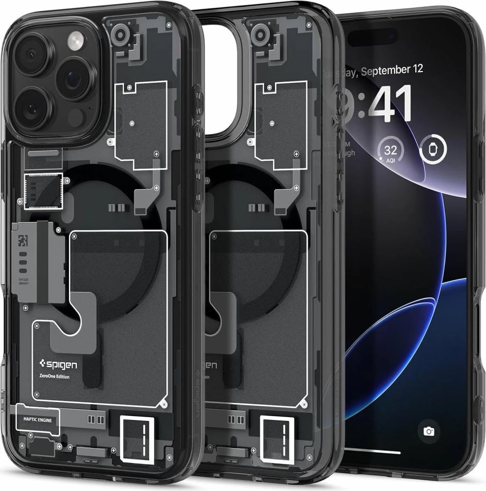 Mbështjellës Spigen Ultra Hybrid Mag Zero One për iPhone 16 Pro, MagSafe, Gri e errët