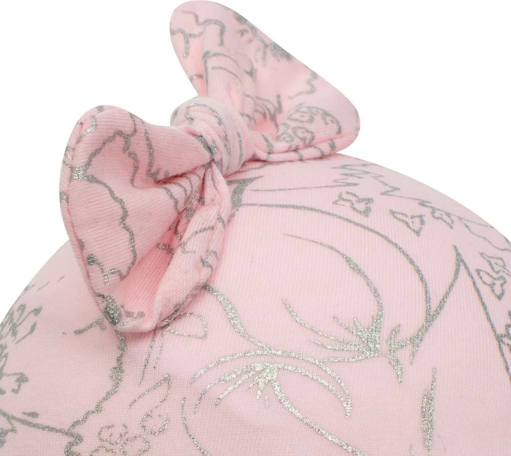 Kapuç bebe NEW BABY NUNU, pambuk 95% + elastan, me lidhëse dhe fjongo, madhësi 68 (4-6m), rozë