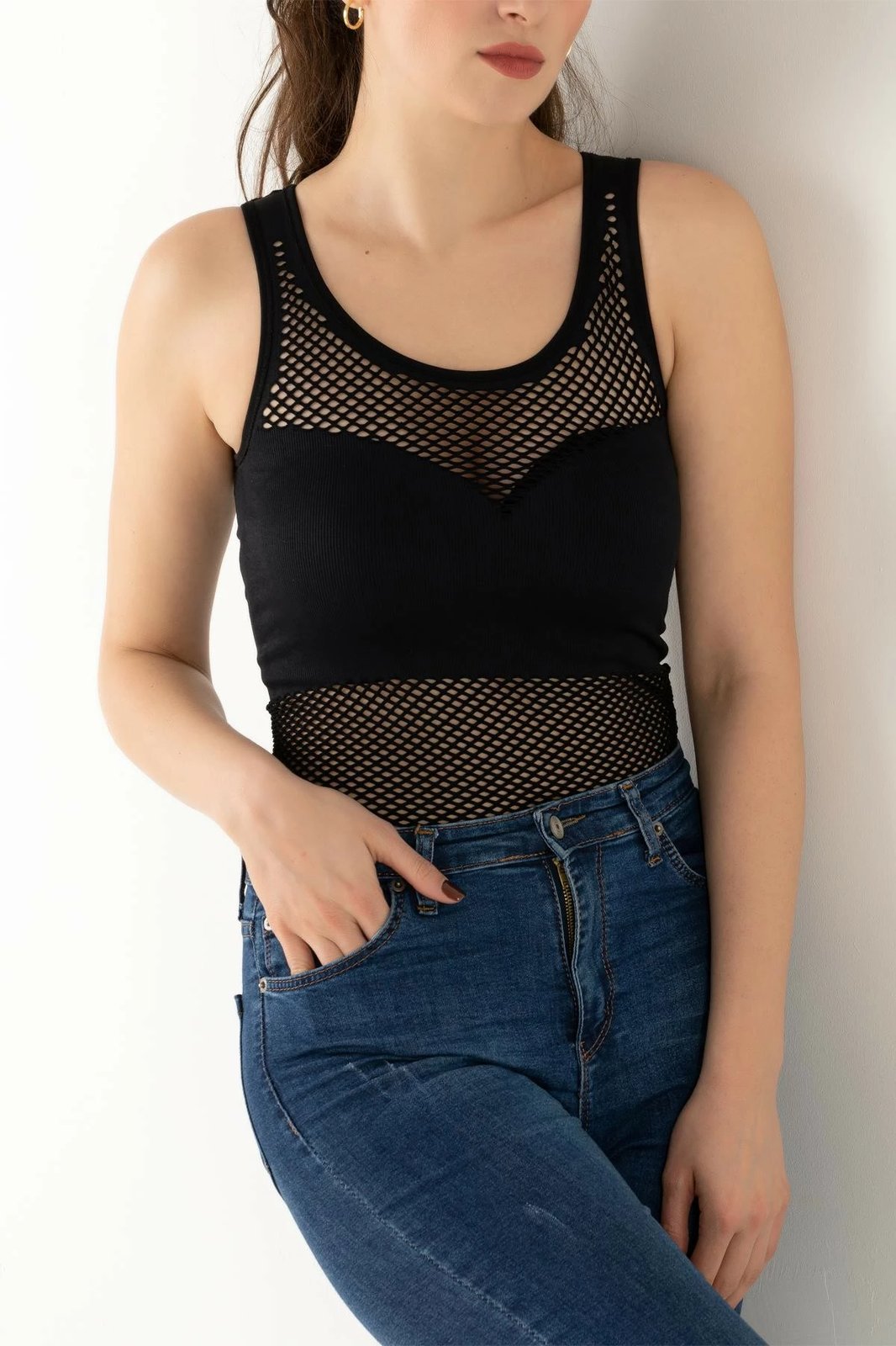 Bluzë pa mëngë për gra, ngjyrë e zezë, Jumeon, 001-000457