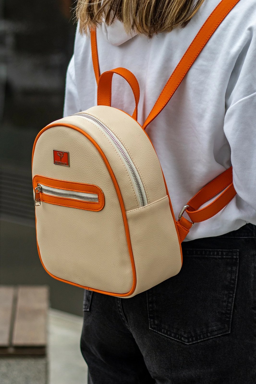 Çantë shpine Oslo, Zoozie Bags, bezhë-portokalli