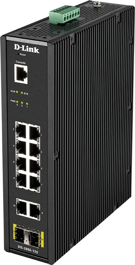 Switch industrial D-Link DIS-200G-12S, 12 porta, Layer2, Gigabit, i zi