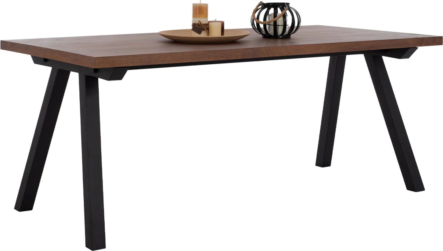 Tavolinë ngrënieje ARTI FH9305.02 MDF sipërfaqe ngjyrë arre këmbë metali 180x90x75H