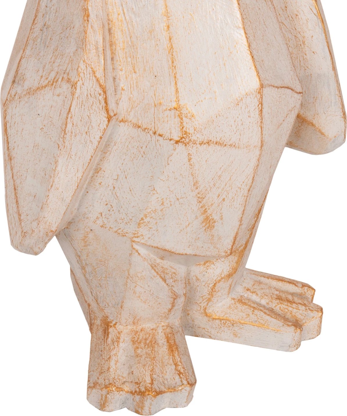 Dekor për dysheme, Pinguin, FH7916, ngjyrë patina e bardhë me detaje të arta, 45x45x100H cm