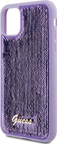 Mbështjellës Guess Sequin Script Metal për iPhone 11/XR, vjollcë Mbështjellës Guess Sequin Script Metal për iPhone 11/XR, vjollcë