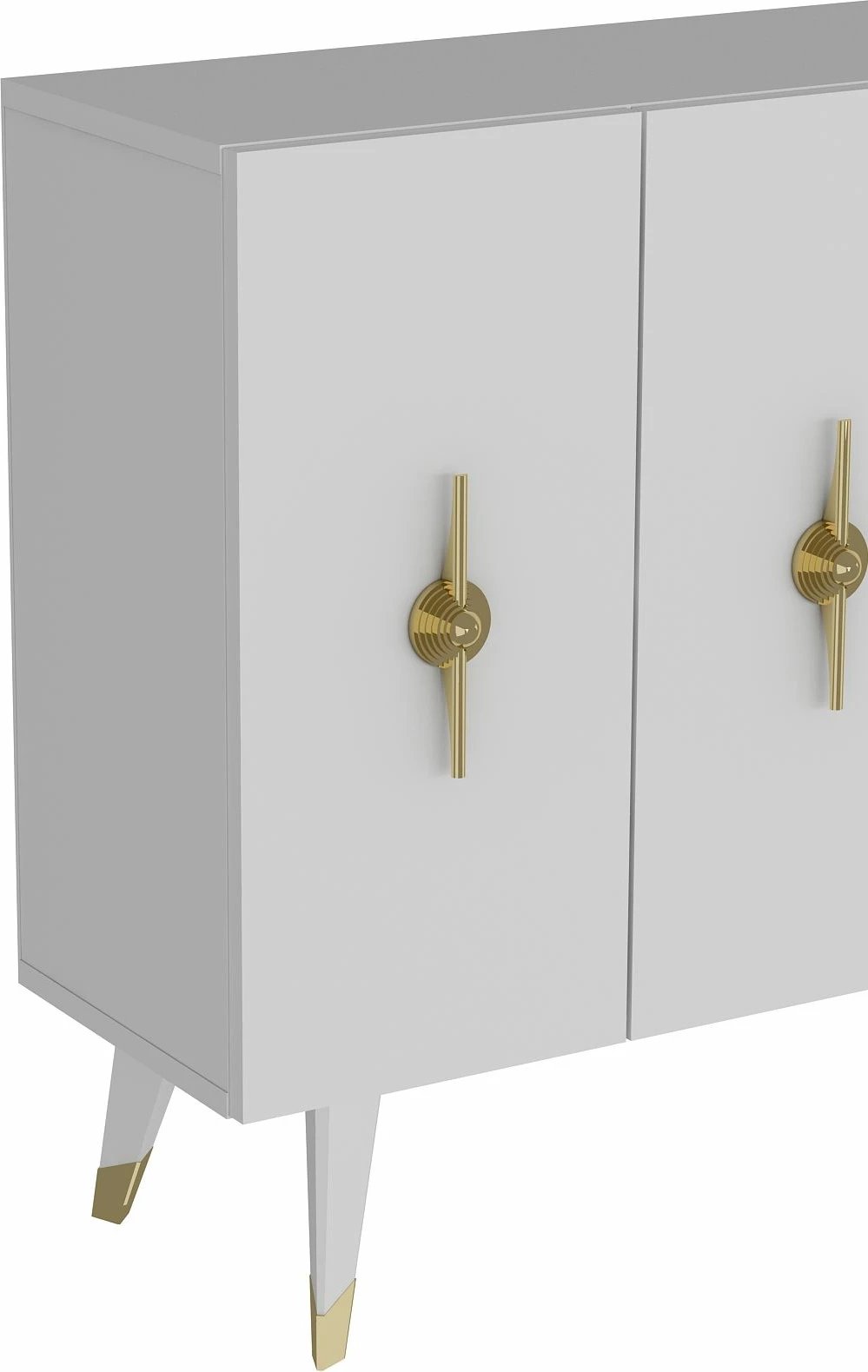 Konsolë Skye Decor, Quart Ramada, ngjyrë ari dhe e bardhë