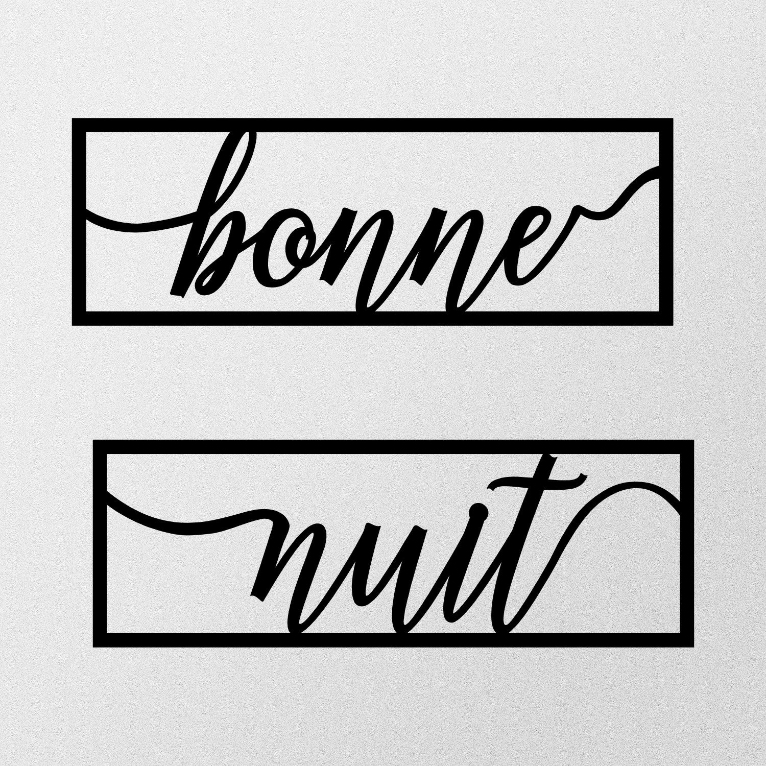 Aksesor dekorativ metalik për mur, Wallity, Bonne Nuit 1, ngjyrë e zezë, 90x15cm