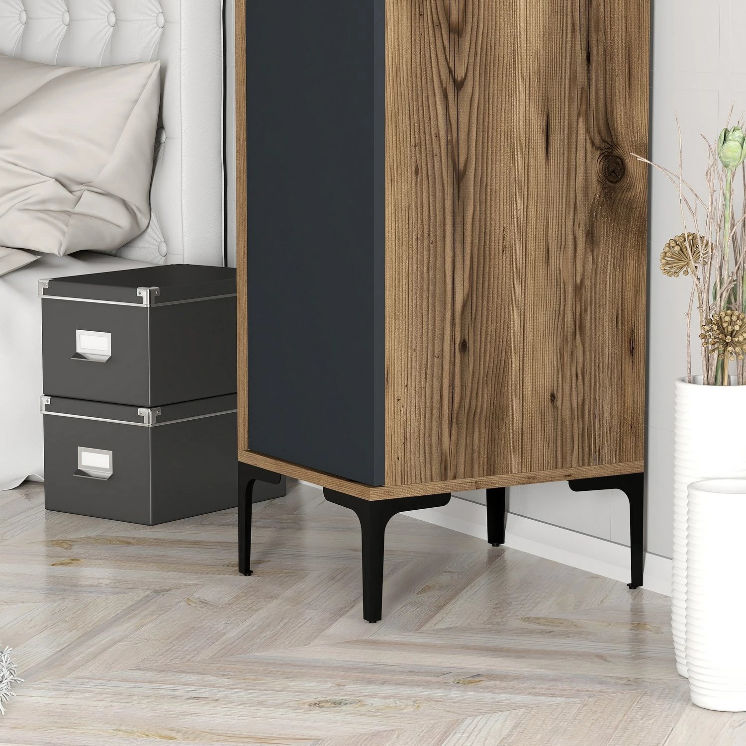 Dollap Hanah Home, Kumsal S, ngjyrë arre dhe antracit