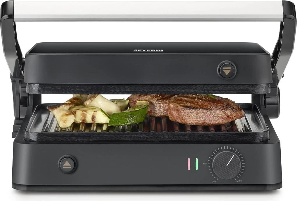 Grill elektrik Severin KG 2398, pllaka qeramike, 1800 W, zi