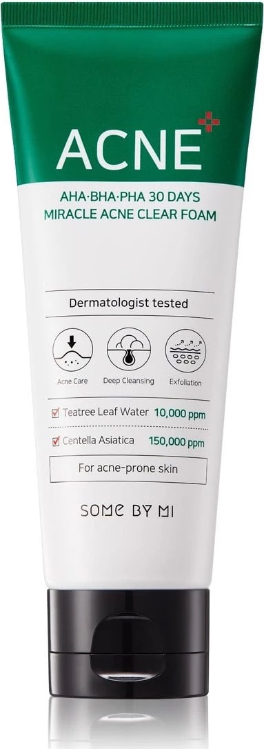 Shkumë pastruese fytyre Some By Mi AHA.BHA.PHA Miracle Acne Clear Foam 100ml për femra