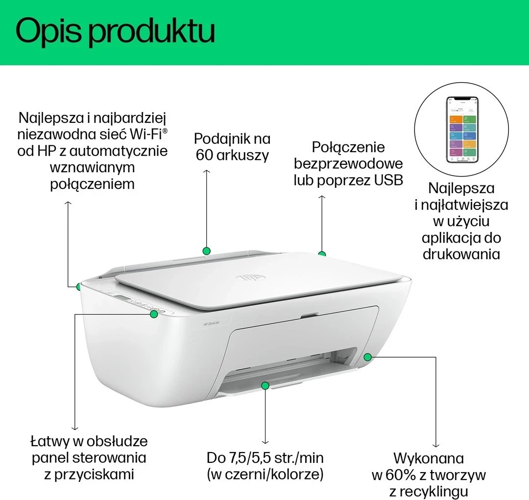 Printer AIO HP DeskJet 2810e, i bardhë