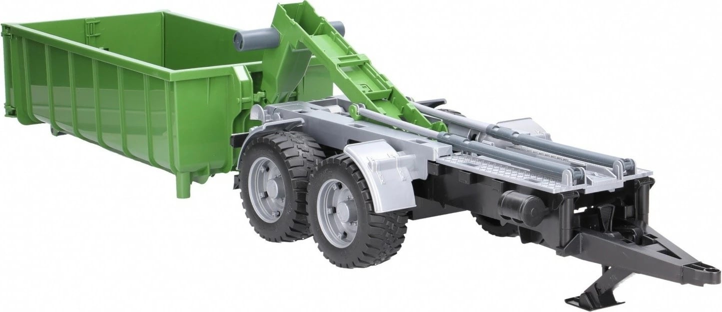 Rimorkio lodër BRUDER 02035 me kontejner për traktorë, plastikë, e gjelbër