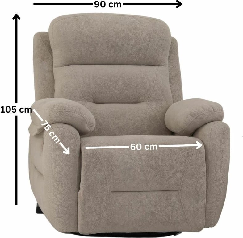 Karrige relaksuese elektrike Comfort, krem, Atelier del Sofa