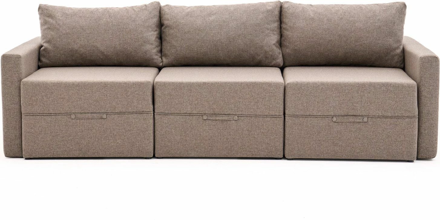 Divan-krevat treshe, Atelier del Sofa, Saros, ngjyrë kafe