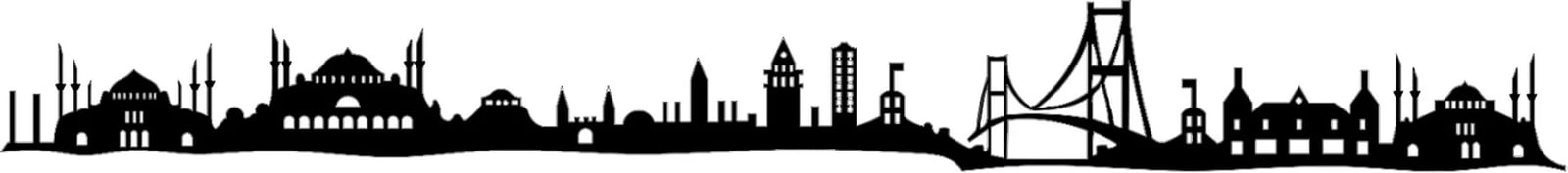 Aksesor dekorativ metalik për mur, Wallity, skyline i Stambollit