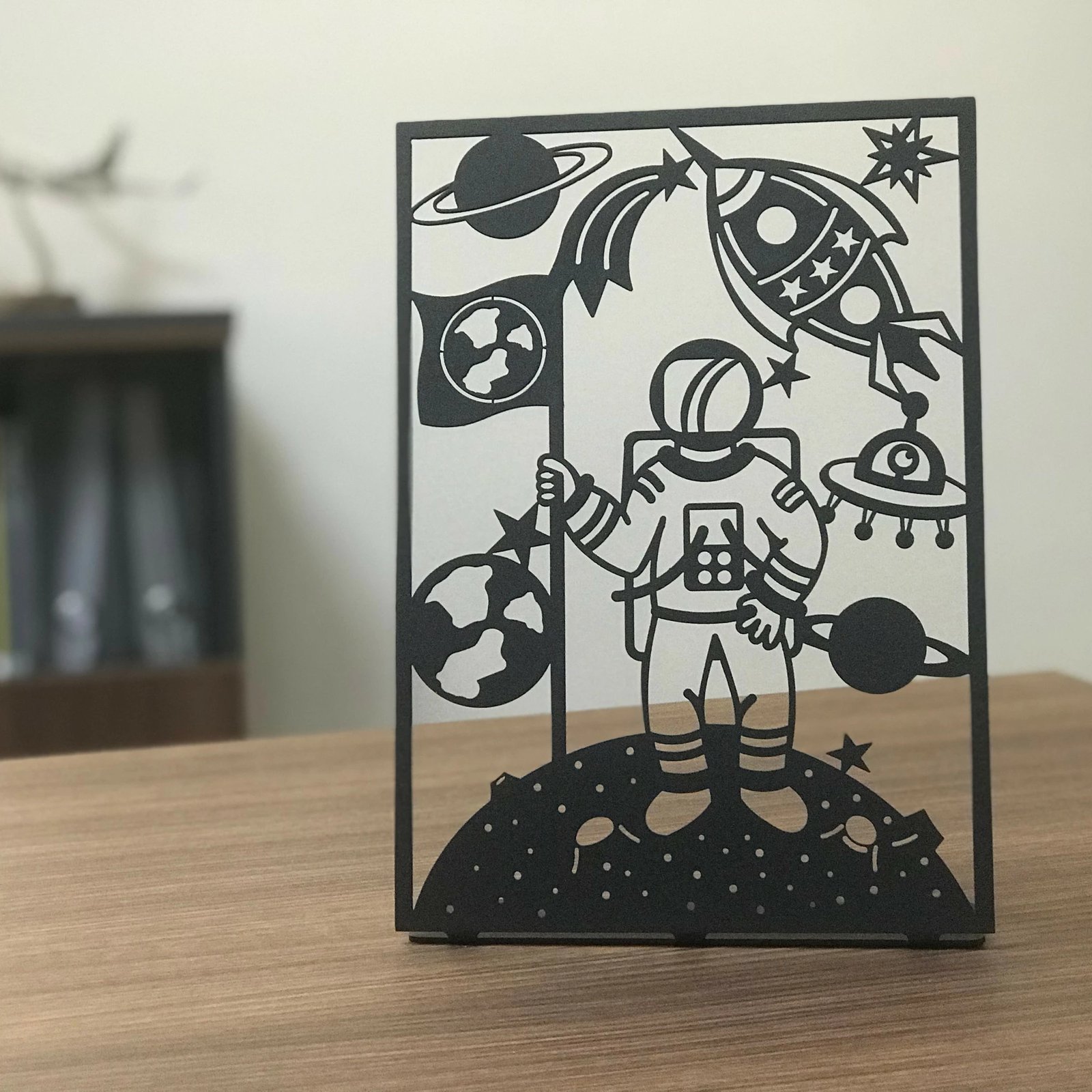 Objekt dekorativ Space Pod, metal i zi, Aberto Design, 20x30cm