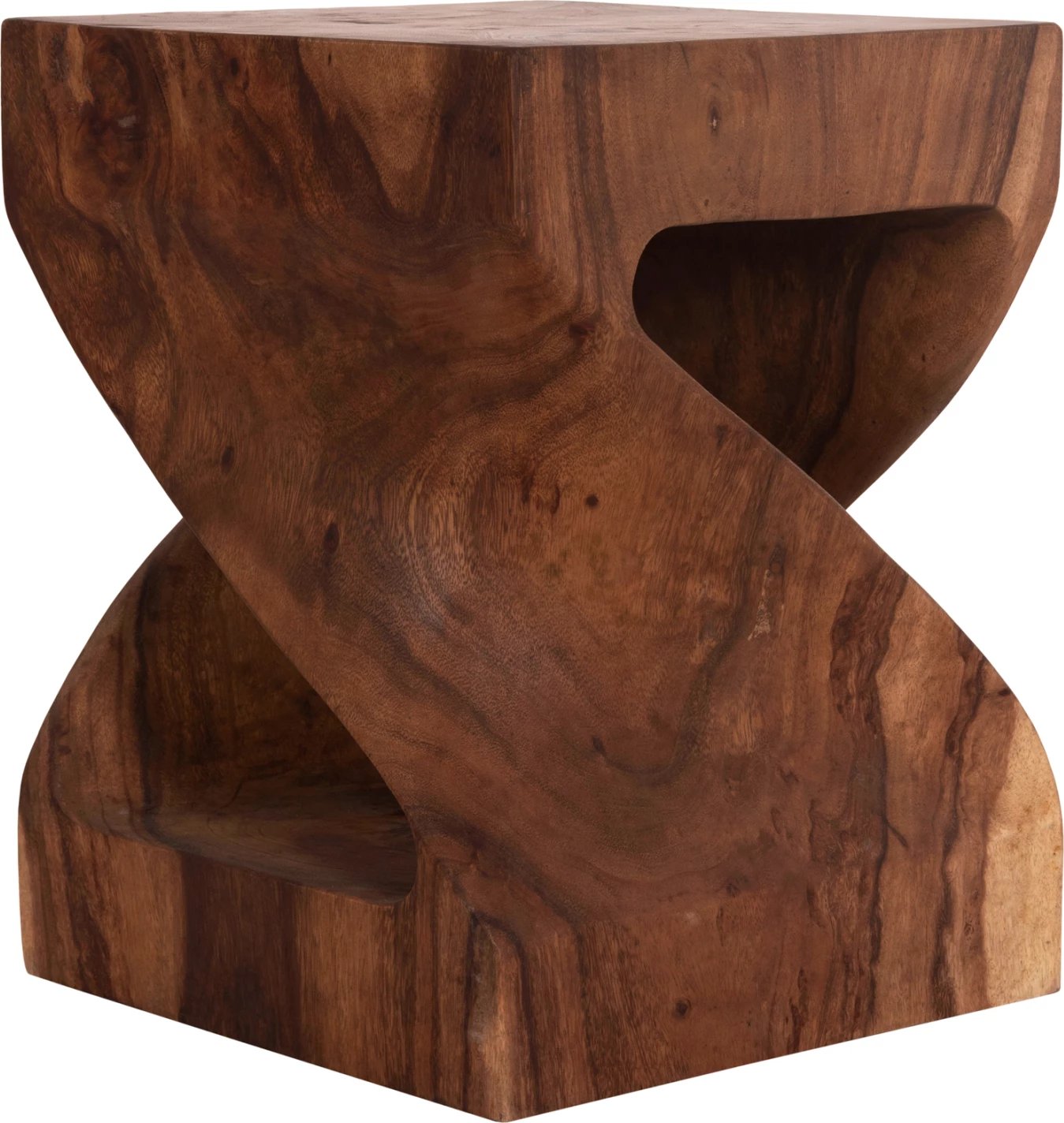 Karrige për bar GEBO, dru suar, ngjyrë natyrale e errët, katrore, 35x35x45cm