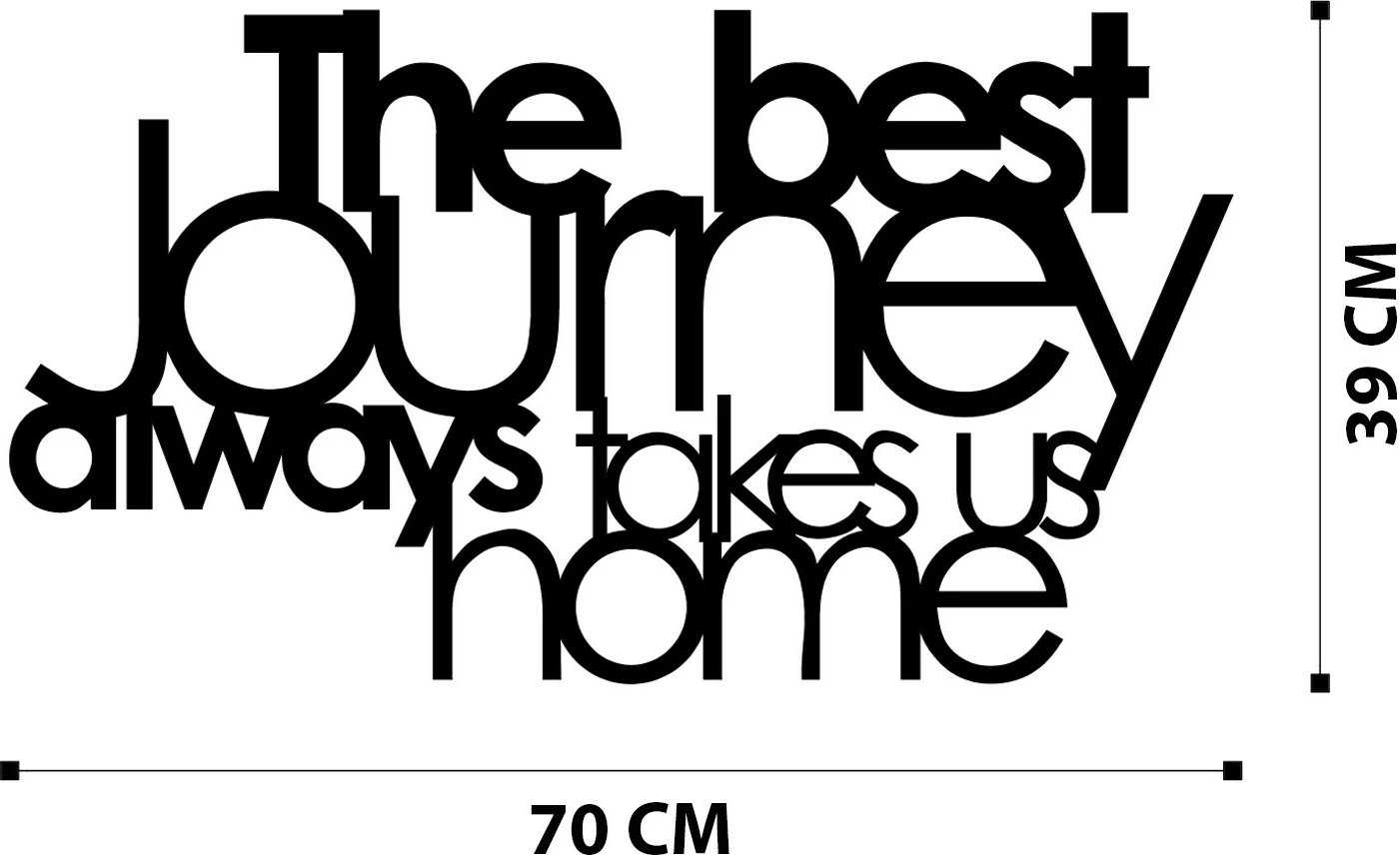 Aksesor dekorativ metalik për mur, Wallity, The Best Journey Always