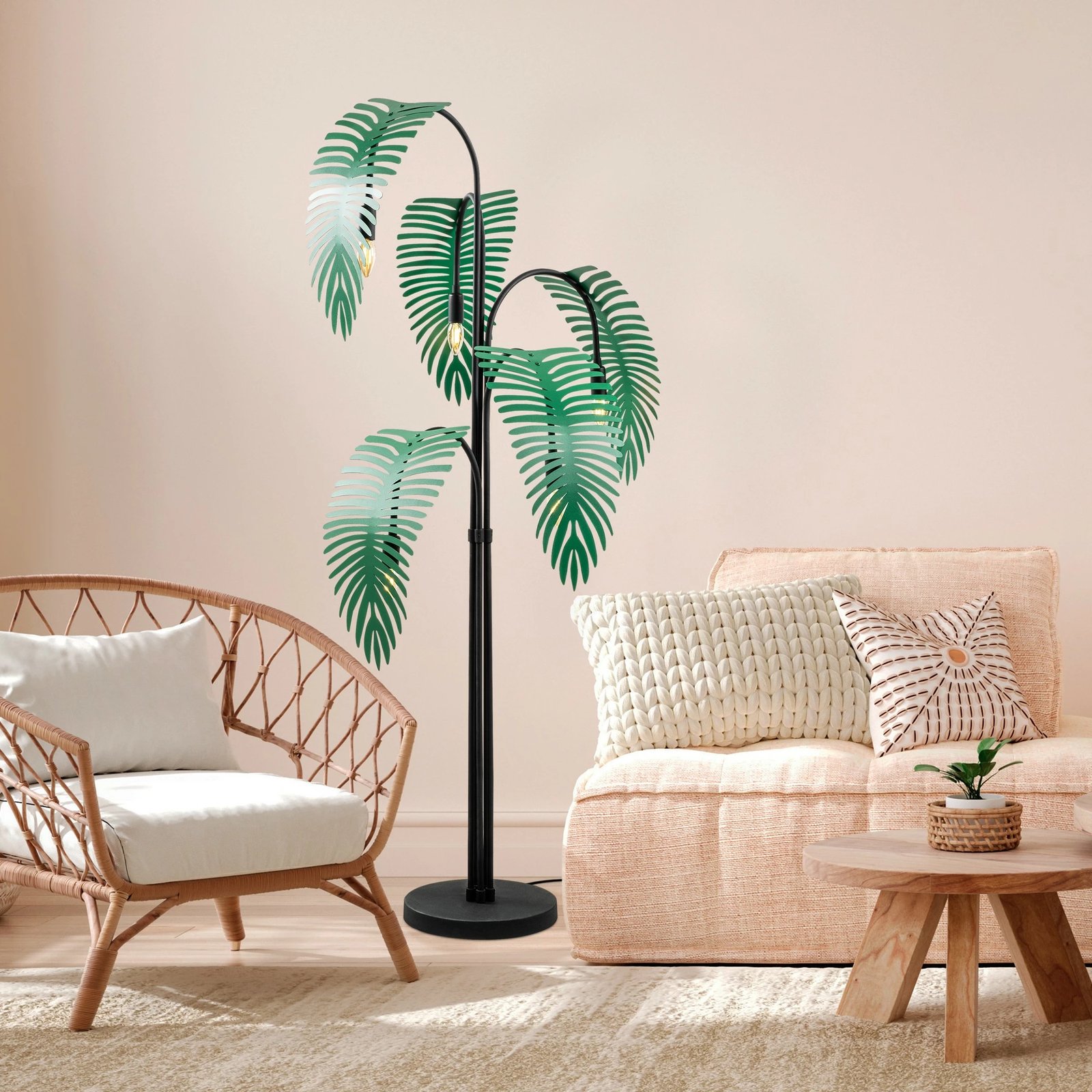 Llambë dyshemeje Opviq, Palm 13920, e zezë, e gjelbër